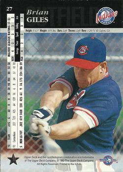 1994 Upper Deck Minor League #27 Brian Giles Back