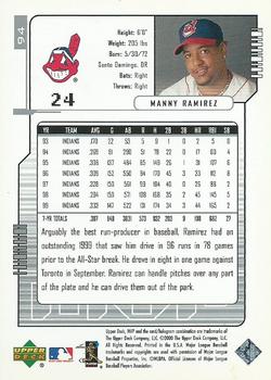 2000 Upper Deck MVP - Silver Script #94 Manny Ramirez Back