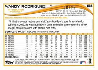 2014 Topps Mini - Pink #522 Wandy Rodriguez Back