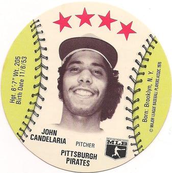 1976 Buckmans Discs #NNO John Candelaria Front