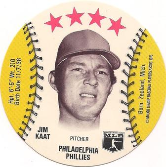 1976 Buckmans Discs #NNO Jim Kaat Front