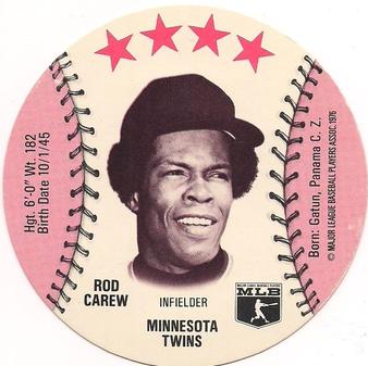 1976 Orbaker's Discs #NNO Rod Carew Front