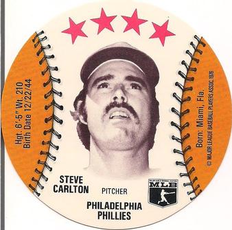 1976 Orbaker's Discs #NNO Steve Carlton Front