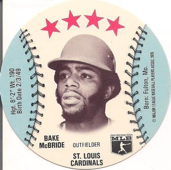 1976 Orbaker's Discs #NNO Bake McBride Front