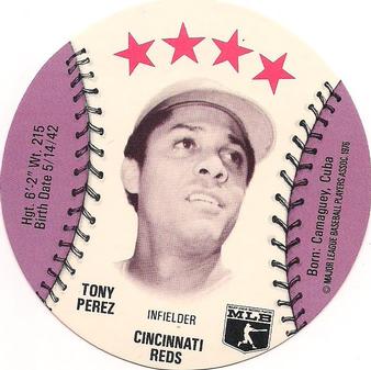 1976 Orbaker's Discs #NNO Tony Perez Front