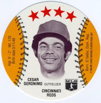 1977 Chilly Willee Discs #NNO Cesar Geronimo Front