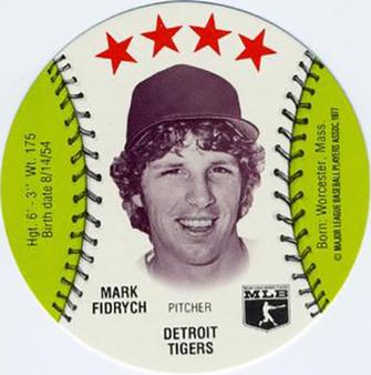 1977 MSA Blank Back Discs #NNO Mark Fidrych Front