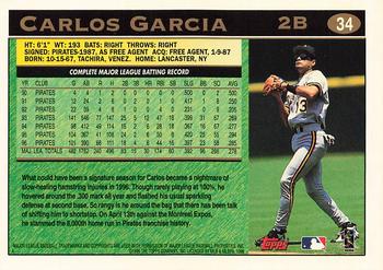 1997 Topps #34 Carlos Garcia Back