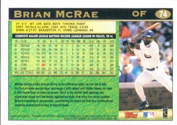 1997 Topps #74 Brian McRae Back