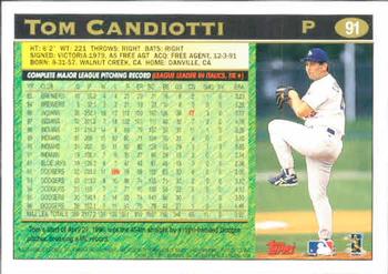 1997 Topps #91 Tom Candiotti Back