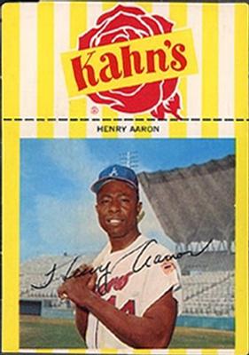 1966 Kahn's Wieners #NNO Henry Aaron Front