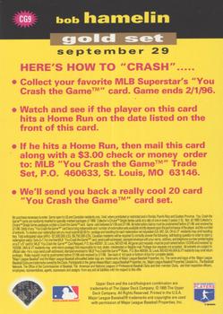 1995 Collector's Choice - You Crash the Game Gold #CG9 Bob Hamelin Back