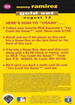 1995 Collector's Choice - You Crash the Game Gold #CG16 Manny Ramirez  Back