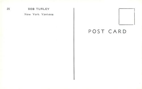 1965 Jay Publishing New York Yankees Postcards #25 Bob Turley Back