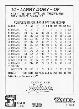 1997 Kenner Starting Lineup Cards Classic Doubles #543788 Larry Doby Back