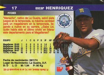 1997-98 Line Up Venezuelan Winter League #17 Oscar Henriquez Back