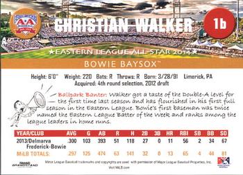 2014 Grandstand Eastern League All-Stars Western Squad #28 Christian Walker Back