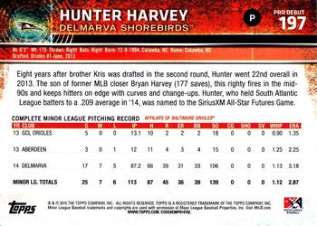 2015 Topps Pro Debut #197 Hunter Harvey Back