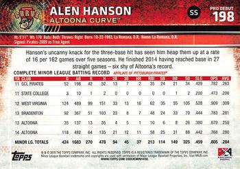 2015 Topps Pro Debut #198 Alen Hanson Back