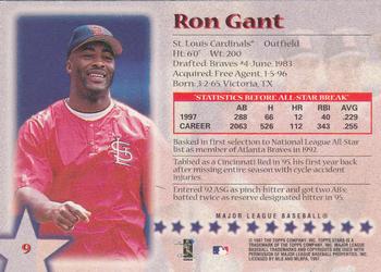 1997 Topps Stars #9 Ron Gant Back