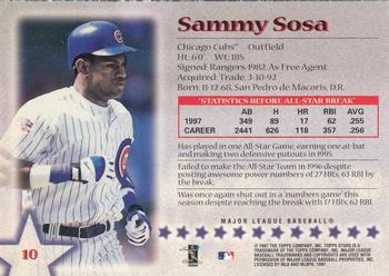 1997 Topps Stars #10 Sammy Sosa Back