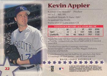 1997 Topps Stars #22 Kevin Appier Back