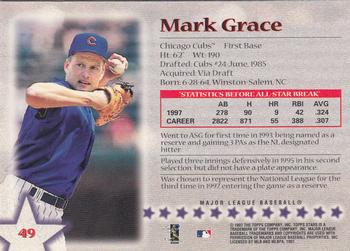 1997 Topps Stars #49 Mark Grace Back