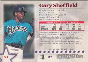 1997 Topps Stars #53 Gary Sheffield Back