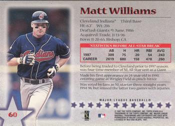 1997 Topps Stars #60 Matt Williams Back