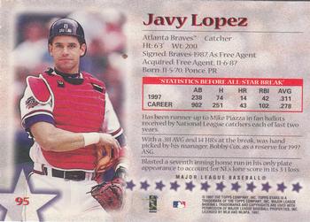 1997 Topps Stars #95 Javy Lopez Back