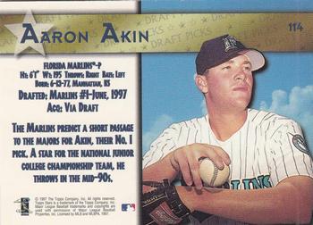 1997 Topps Stars #114 Aaron Akin Back