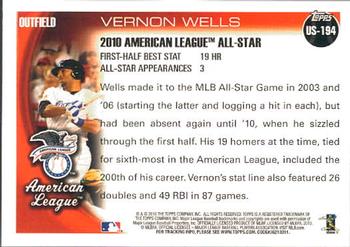 2010 Topps Update #US-194 Vernon Wells Back