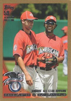 2010 Topps Update - Gold #US-57 Andrus' All-Star Advisor (Derek Jeter / Elvis Andrus) Front