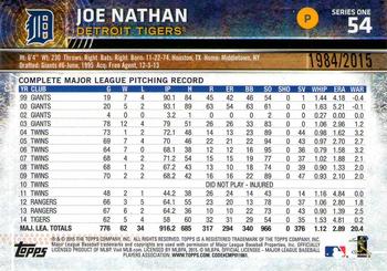 2015 Topps - Gold #54 Joe Nathan Back