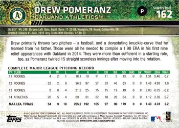 2015 Topps - Rainbow Foil #162 Drew Pomeranz Back