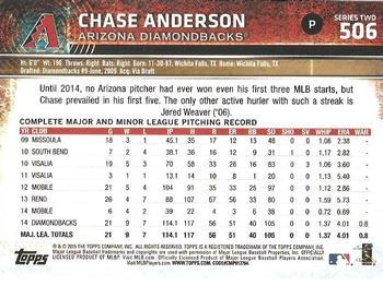 2015 Topps - Rainbow Foil #506 Chase Anderson Back