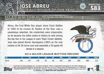 2015 Topps - Rainbow Foil #583 Jose Abreu Back