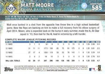 2015 Topps - Rainbow Foil #585 Matt Moore Back