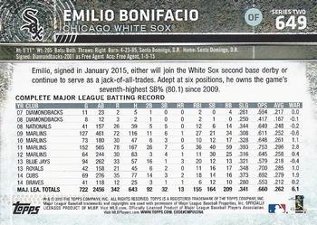 2015 Topps - Rainbow Foil #649 Emilio Bonifacio Back