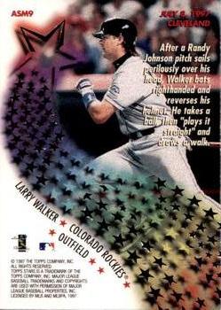 1997 Topps Stars - All-Star Memories #ASM9 Larry Walker Back