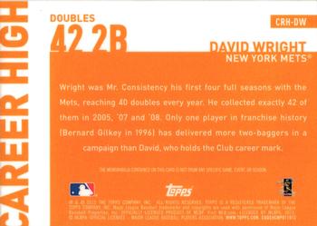 2015 Topps - Career High Relics (Series One) #CRH-DW David Wright Back