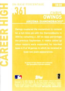 2015 Topps - Career High Autographs (Series One) #CH-CO Chris Owings Back