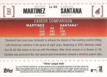2010 Topps Update - Legendary Lineage #LL-63 Victor Martinez / Carlos Santana Back