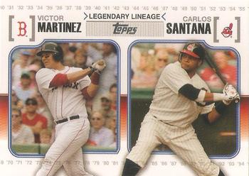 2010 Topps Update - Legendary Lineage #LL-63 Victor Martinez / Carlos Santana Front