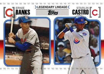 2010 Topps Update - Legendary Lineage #LL-70 Ernie Banks / Starlin Castro Front