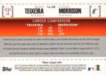 2010 Topps Update - Legendary Lineage #LL-68 Mark Teixeira / Logan Morrison Back