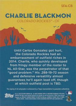 2015 Topps - Spring Fever Autographs #SFA-CB Charlie Blackmon Back
