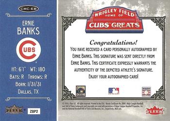 2006 Fleer Greats of the Game - Cubs Greats Autograph #CHC-EB Ernie Banks Back