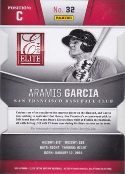 2014 Panini Elite Extra Edition - Prospects Signatures Status Gold #32 Aramis Garcia Back