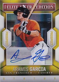 2014 Panini Elite Extra Edition - Prospects Signatures Status Gold #32 Aramis Garcia Front